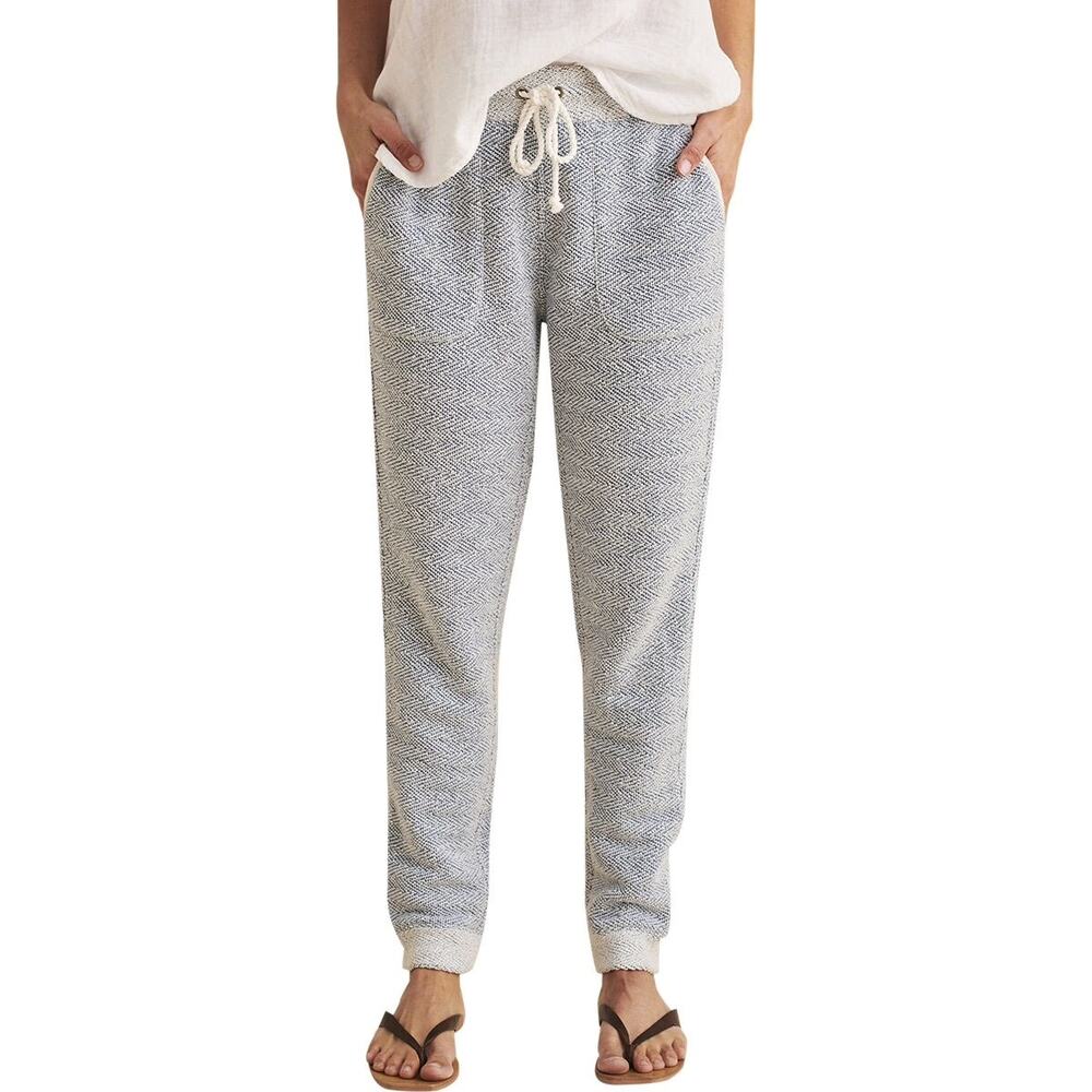 Faherty Women's Seabrook French Terry Jogger Pants Blue White XS